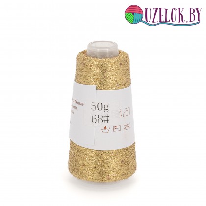 50% па, 50% люрекс+ микропайетки, Siyue, Lurex Sequins   1800м/50гр,  золото + пайетка чуть в розовый, № 68