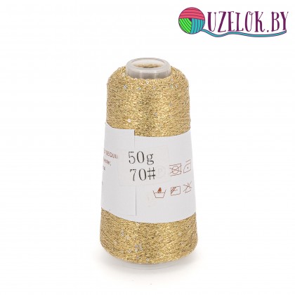 50% па, 50% люрекс+ микропайетки, Siyue, Lurex Sequins   1800м/50гр,  золото + голографическая пайетка, № 70