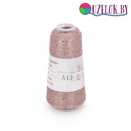 50% па, 50% люрекс+ микропайетки, Siyue, Lurex Sequins   1800м/50гр,  теплый розовый+пайетка в цвет