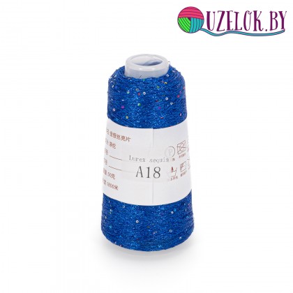 50% па, 50% люрекс+ микропайетки, Siyue, Lurex Sequins   1800м/50гр,  василек + пайетка мультиколор, № 18