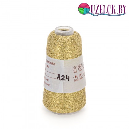 50% па, 50% люрекс+ микропайетки, Siyue, Lurex Sequins   1800м/50гр,  светлое золото + пайетка в цвет