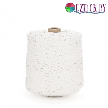 100%   хлопок  белый+ бисер и  белая пайетка 2мм , № 78      500м/100гр 