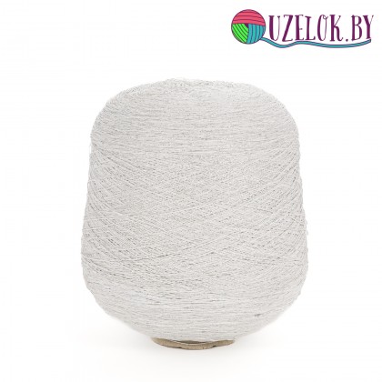  35% хлопок 62% полиэстер 3% люрекс  арт.  PILATES  пр-ль NEW MILL   650м/100г   белый с серебром