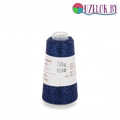 50% па, 50% люрекс+ микропайетки, Siyue, Lurex Sequins   1800м/50гр, синий + пайетка в цвет, №63
