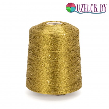   100%  шёлк малберри + пайетка 2 мм  арт. SETA пр-ль G&G FILATI  1000 м /100г золотисто-оливковый