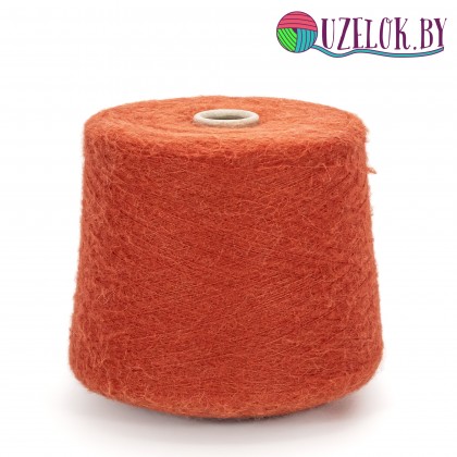  55% альпака суперфайн, 15% меринос, 30% ПА арт. BIANCA пр-ль Lanificio dell`Olivo  1000м/100гр  насыщенный оранжевый, уходящий в терракоту
