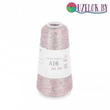 50% па, 50% люрекс+ микропайетки, Siyue, Lurex Sequins   1800м/50гр, серебристо-розовый + пайетка в цвет, № 16