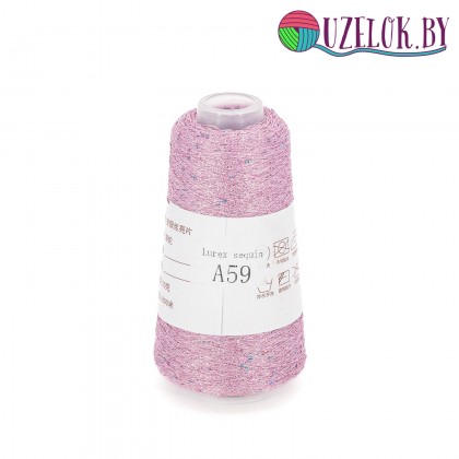 50% па, 50% люрекс+ микропайетки, Siyue, Lurex Sequins   1800м/50гр,  холодный розовый + голубая и  розовая пайетка , №59
