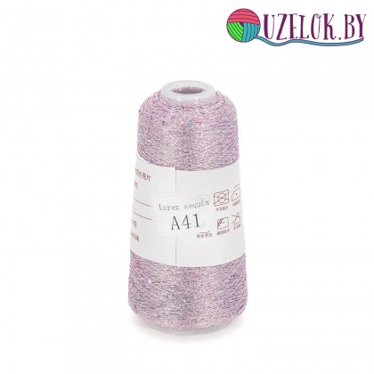 50% па, 50% люрекс+ микропайетки, Siyue, Lurex Sequins   1800м/50гр,  розовый+серебро+розовая и голубая пайетка  №41
