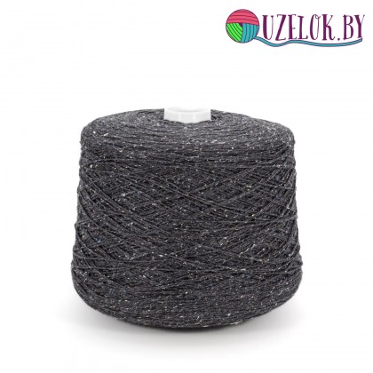 90% хлопок 10% буретный шёлк арт. COTONE BOTTONATO   360м/100г   графит, твид, крапушки белого, синего и бежевых тонов