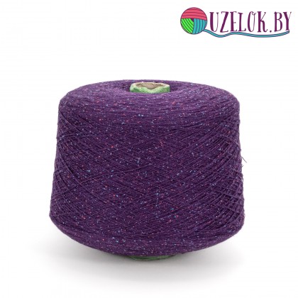 96% ягнёнок 4% бурет арт. SUPERLAMB BOTTONATO  2/30, 1500м/100г фиолетовый, твид, голубые и коралловые крапушки