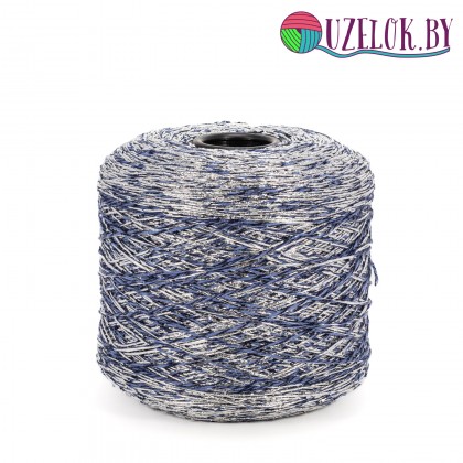   55% альпака  20% фольга  25% PA  арт.  POSEIDON пр-ль PI.GO  200 м/100г    сине-голубой меланж с фольгой серебро