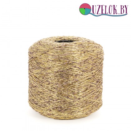   55% альпака  20% фольга  25% PA  арт.  POSEIDON пр-ль PI.GO  200 м/100г    розово-коричневый  меланж с золотой фольгой 