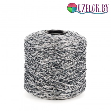   55% альпака  20% фольга  25% PA  арт.  POSEIDON пр-ль PI.GO  200 м/100г   серо-синий меланж с фольгой серебро