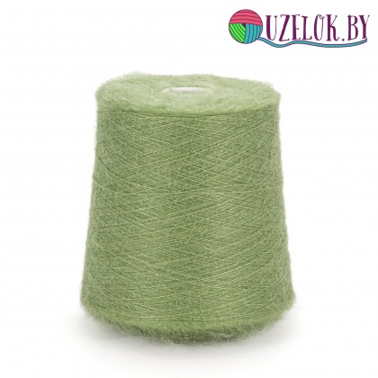 70% Супер кид-мохер 30% шёлк малберри арт. KID SILK   850м/100гр    зеленый горошек