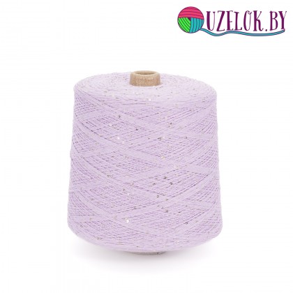 100%   хлопок  лиловый    + золотистая пайетка   2мм , № 72       800м/100гр 